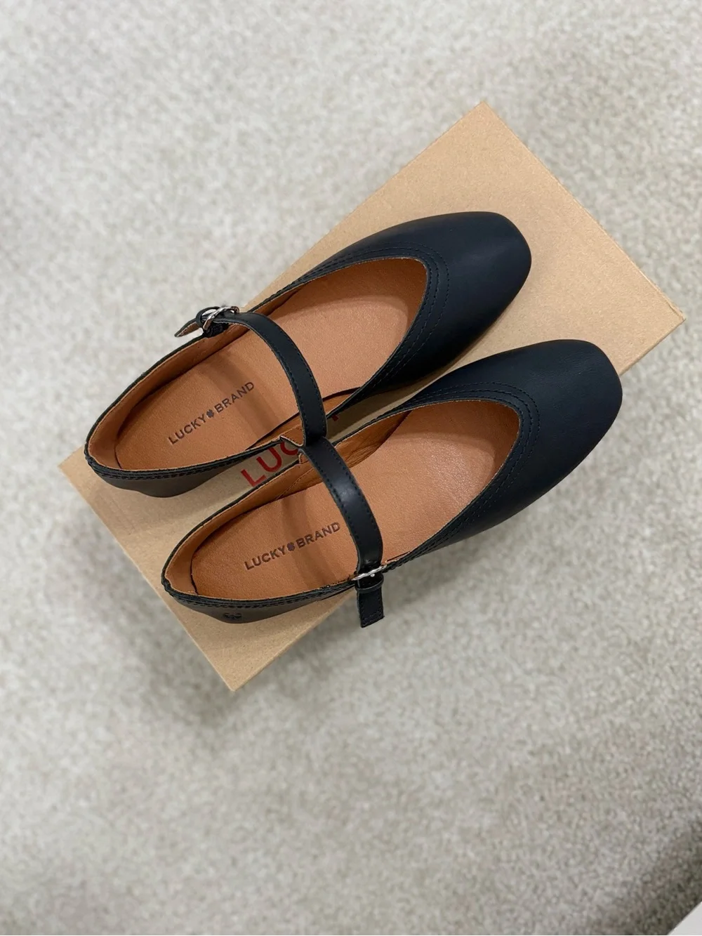 Lucky Brand Black Ballet Flats with Strap